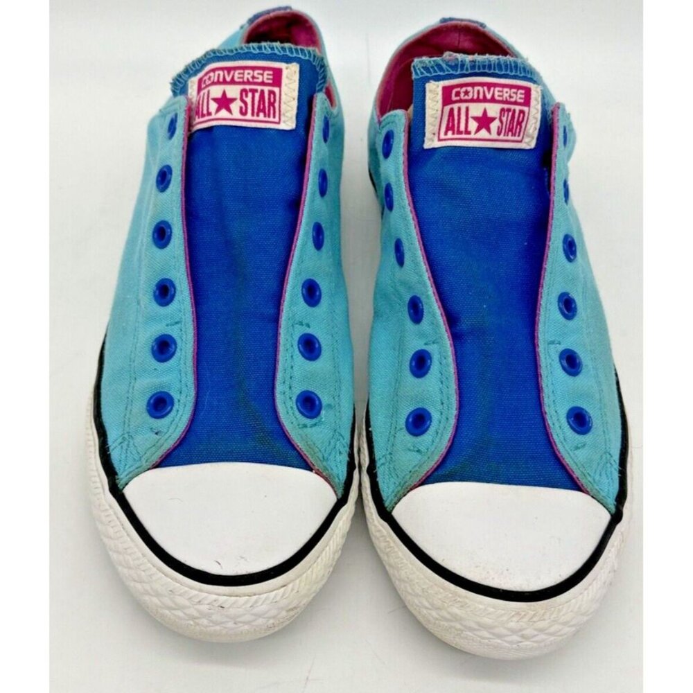 Converse All Star Slip On Womens Size 6 Teal Canvas Laceless Shoes Sneakers